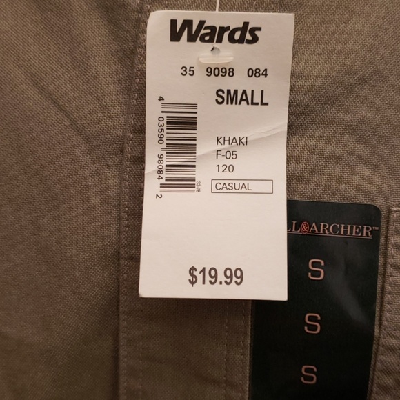 Hill Archer Vintage Wards Men's Small Dress Shirt - Picture 3 of 5